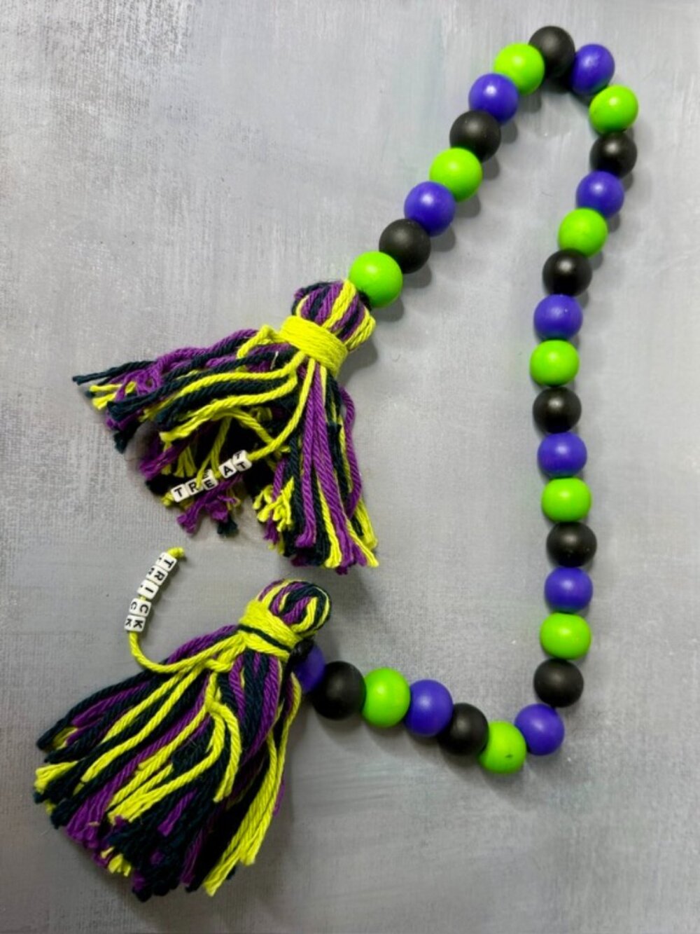 Halloween Trick or Treat Wooden Bead Garland